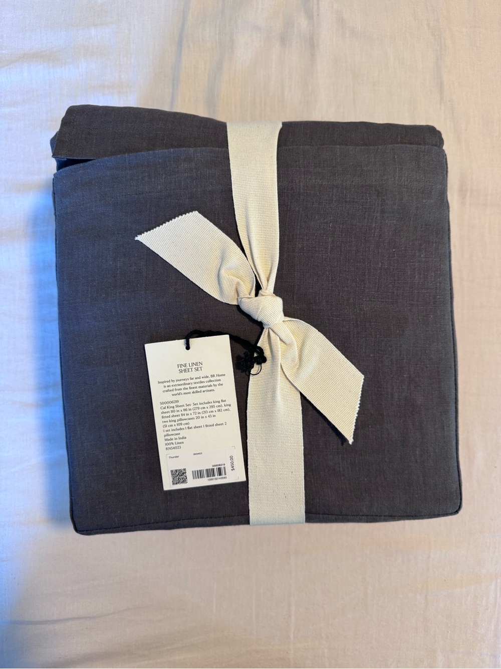 NWT Banana Republic Fine Linen Sheet Set - Cal King - Thunder (Charcoal)